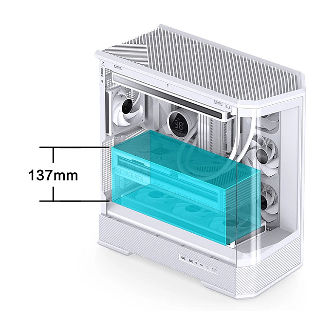 Kasë PC Jonsbo D400 / Midi Tower / ATX / Tempered Glass - Bardhë - 22