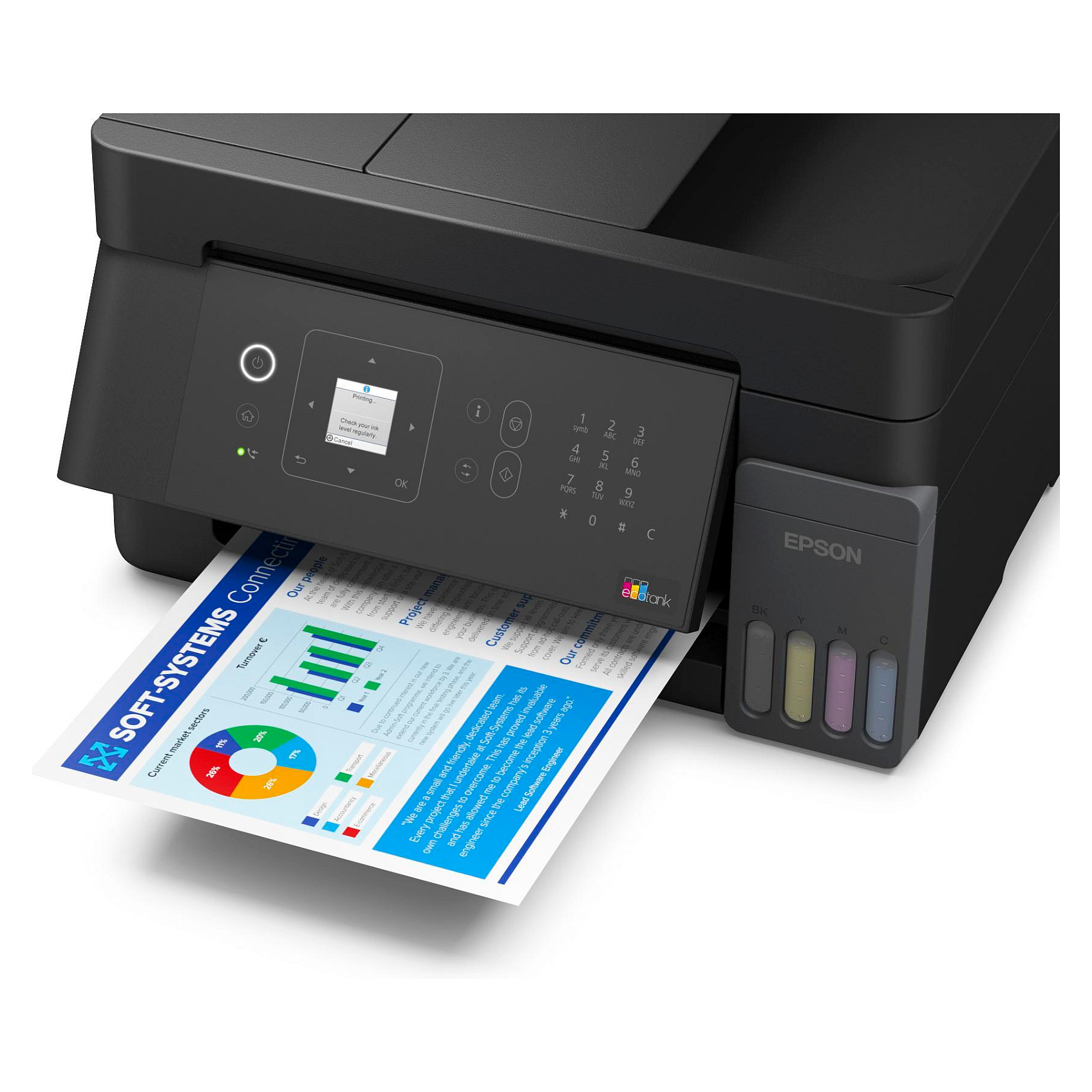 Printer Multifunksional Epson EcoTank ET-2865 / me Ngjyra / A4 / 3 në 1 / Wi-Fi - Bardhë - 5