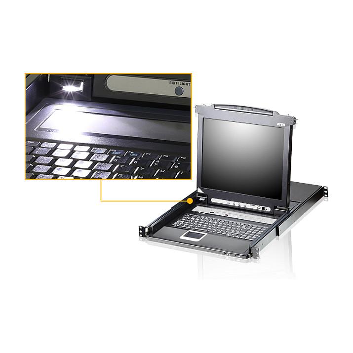 KVM Switch ATEN CL5708MW, 8 Porta VGA, Ekran LCD 17.3" Full HD, Tastierë dhe Touchpad të Integruar, USB dhe PS/2, Rackmount 1U - Zezë - 3