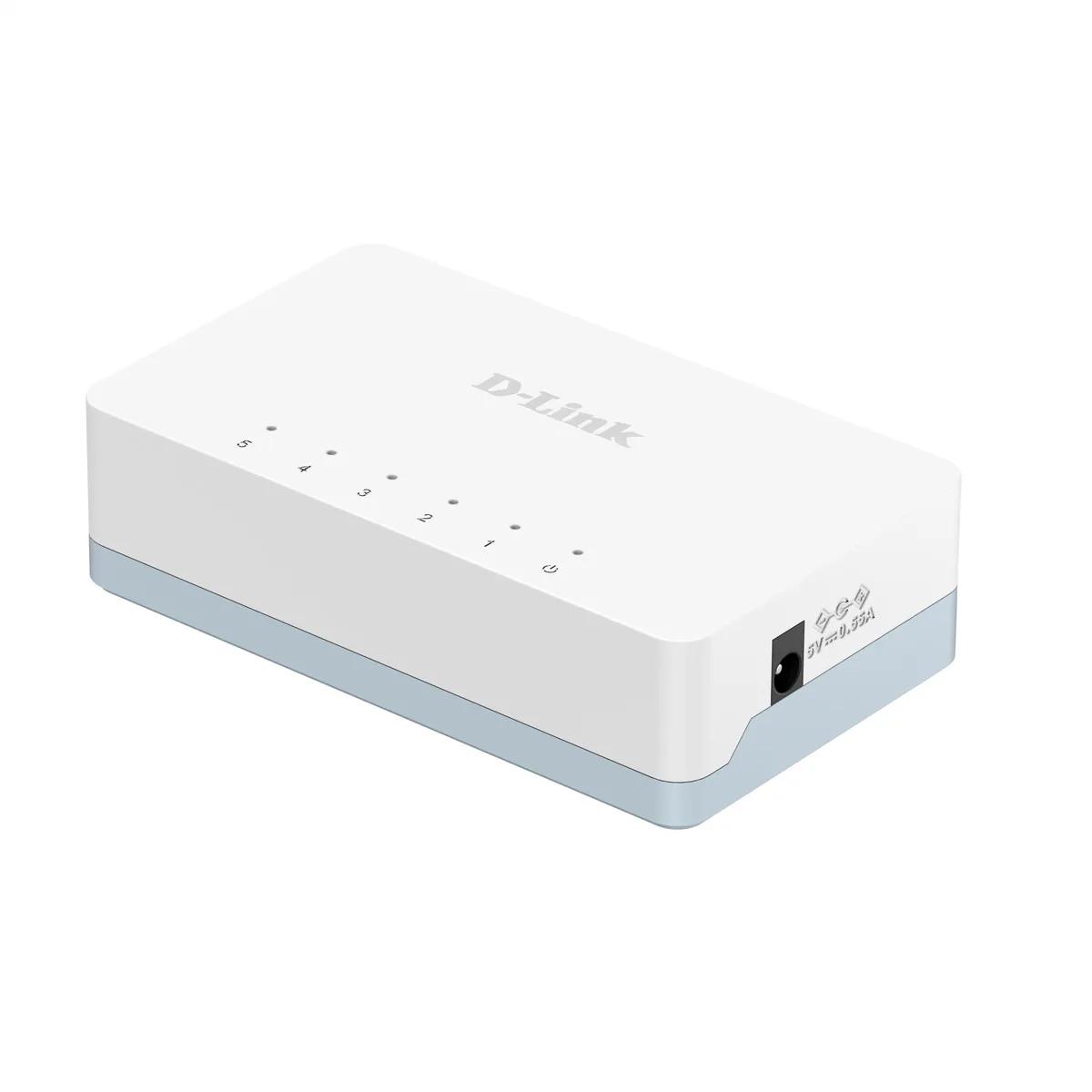 Switch D-Link DES-1005C/V/E, 5x Fast Ethernet RJ45, 10/100Mbps, 1Gbps, UnManaged - Bardhë/Blu - 2