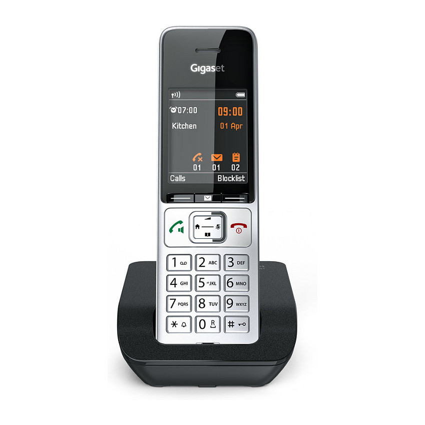 Telefon i thjeshtë Gigaset COMFORT 500 / 2.2" / DECT & Hands-Free - Zezë/Argjendtë - 10