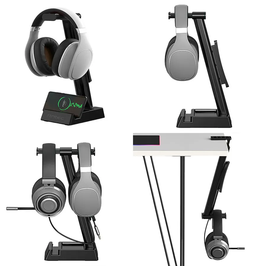 Mbajtëse për kufje Antec Spectra RGB Headset Stand / RGB / 2 kufje - Zezë - 2