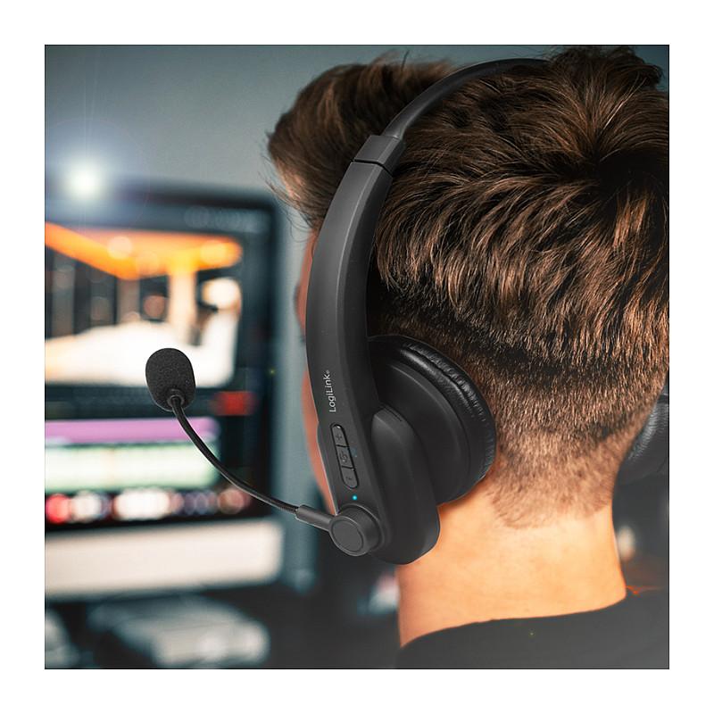 Kufje pa kabllo LogiLink BT0060 / Stereo On-Ear / Bluetooth 5.0 / 40 mm / Mikrofon / 18 orë – Zezë - 6
