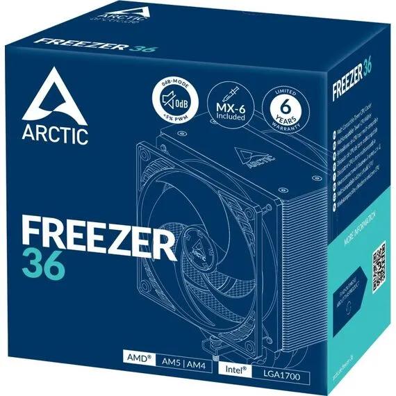 FtohĂ«s pĂ«r Procesor ARCTIC Freezer 36 SI, 2x 120mm, 4x Heatpipe, 200â1800RPM, PWM, AM4/AM5, LGA 1700/1851 - ZezĂ«, Argjend - 3