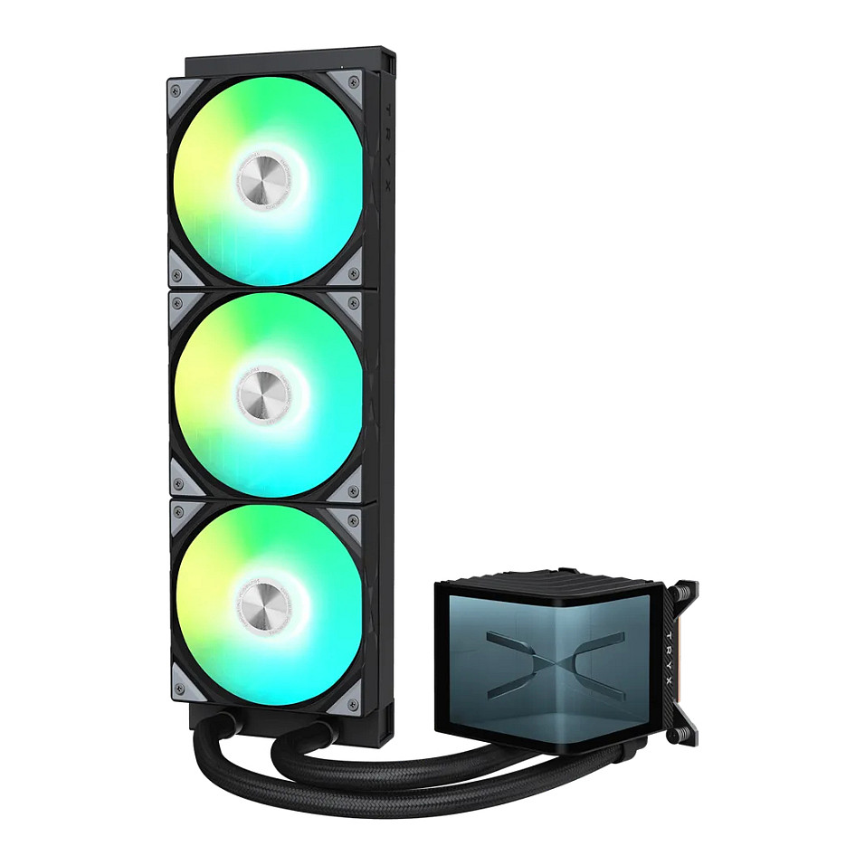 Ftohës për Procesor TRYX PANORAMA 360 ARGB / AIO / 360mm / 3×120mm ARGB Fan / 3D AMOLED / 320W TDP / LGA115x/1200/1700/1851 / AM4/AM5 – Zezë - 3