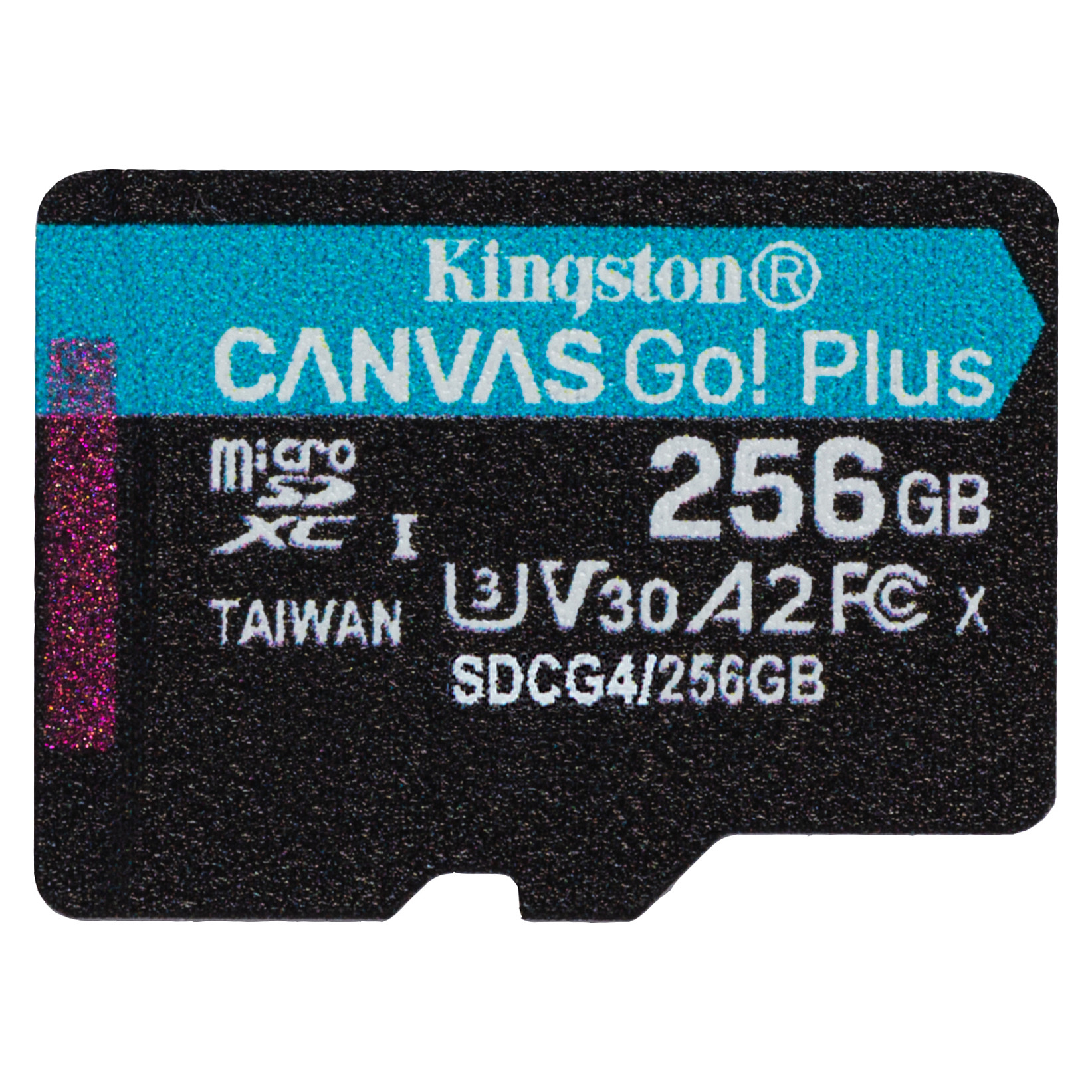 Kartë Memorie Kingston Canvas Go! Plus Gen4 / 256GB / microSDXC / UHS-I / 200 MB/s / A2 / U3 / V30 - Zezë/Turkuaz - 2