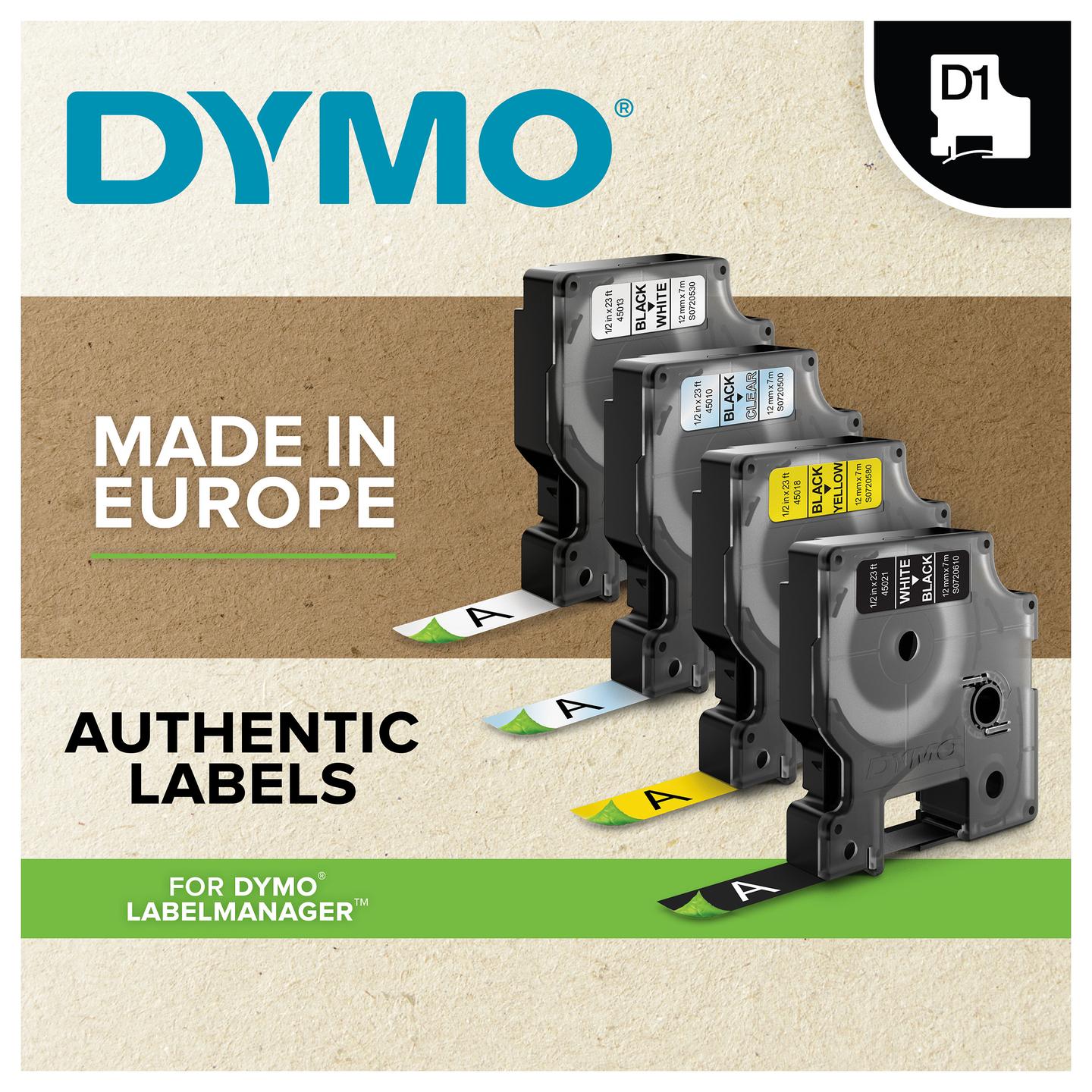 Shirit për Printer DYMO D1 / 12 mm × 7 m - Kuqe mbi Bardhë - 7