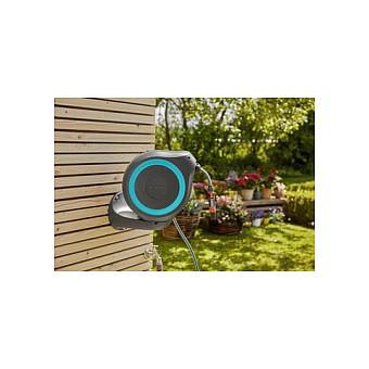 Kuti për Zorrë Kopshti GARDENA RollUp M, 20m, 11mm, Montim në Mur, Rrotullim 180° - Hiri/Blu - 3