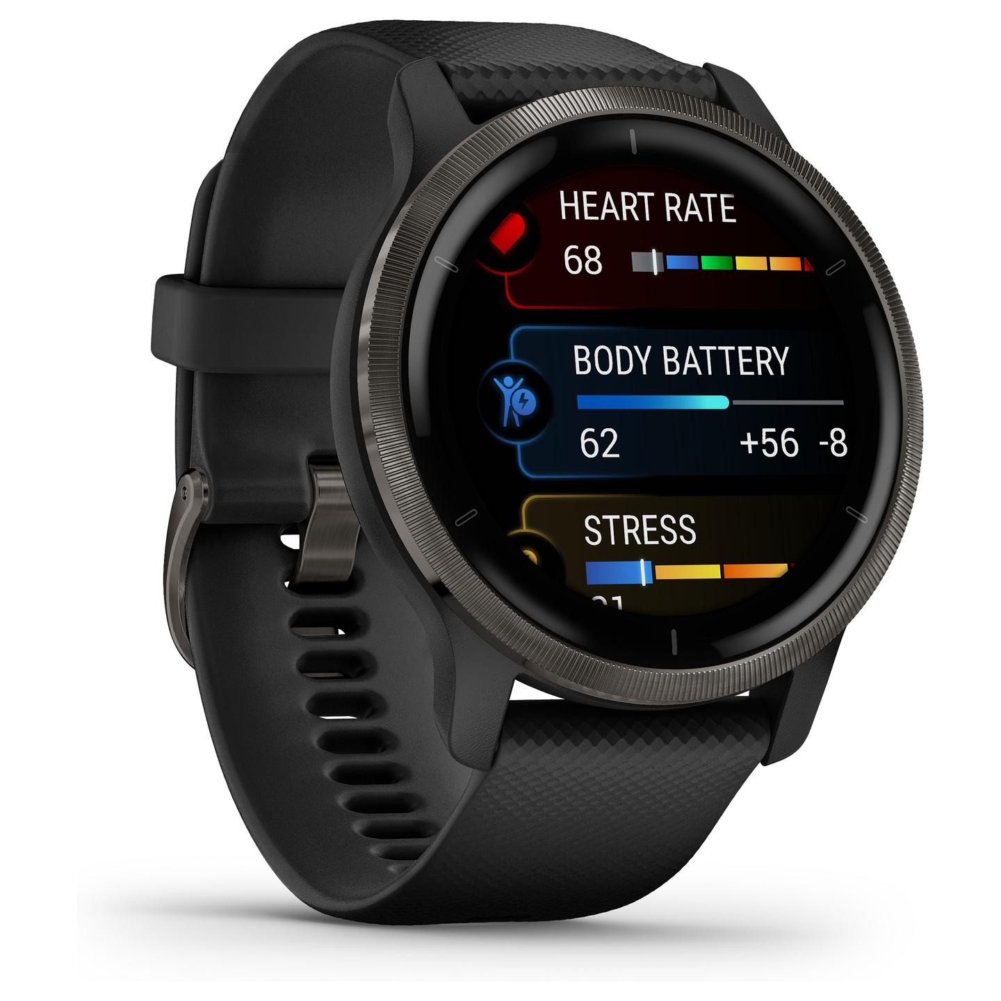 Orë e mençur Garmin Venu 2 / 45mm / AMOLED / GPS / Bluetooth / Wi-Fi - Zezë/Slate - 56