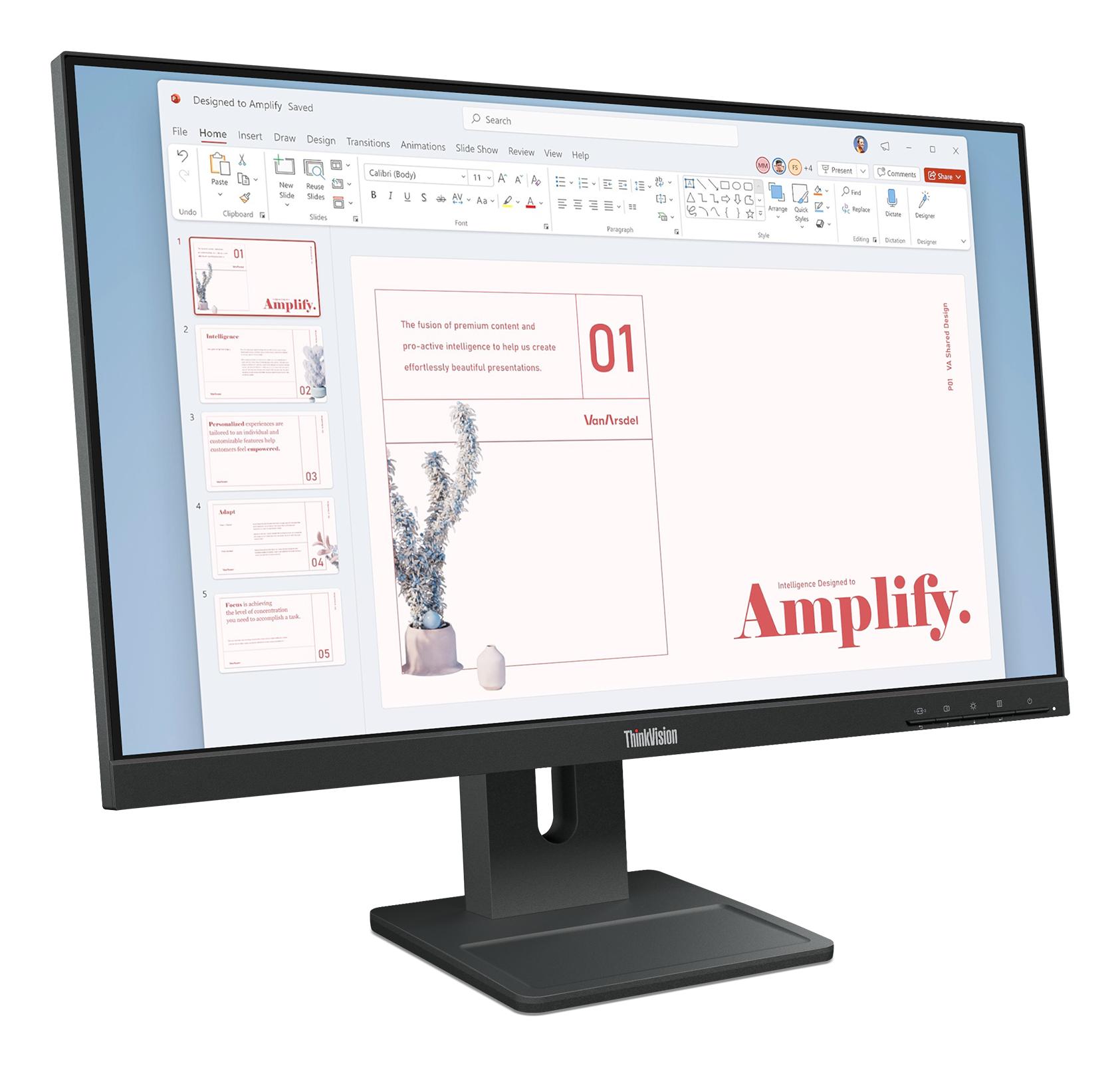 Monitor Lenovo ThinkVision E24-40 / 23.8" / Full HD IPS / 100Hz / 4ms / HDMI+DisplayPort - Zezë - 3