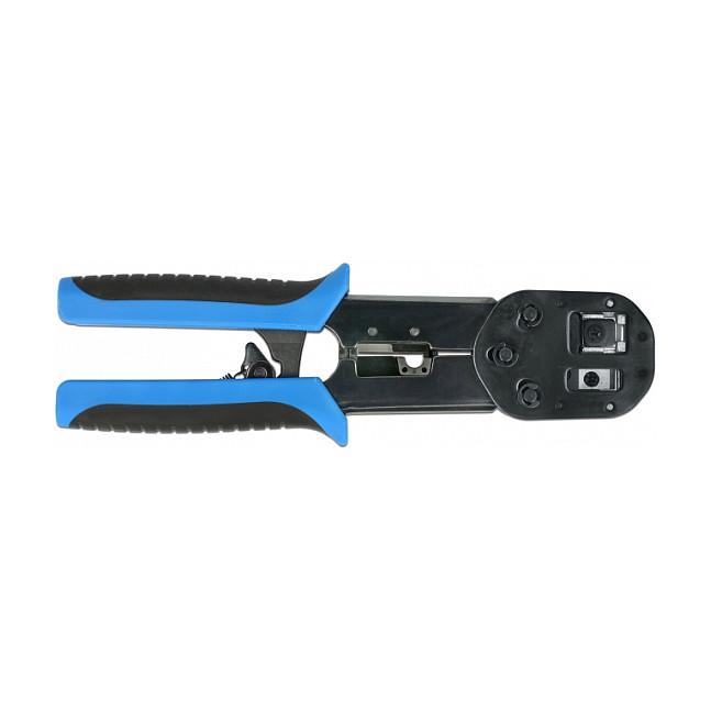 Set Veglash për Montimin e Konektorëve të Rrjetit DeLOCK 86450, RJ-45, RJ-12, me Prerës dhe Zhveshës Kabllosh, 40 Konektorë - Blu/Zeze - 2