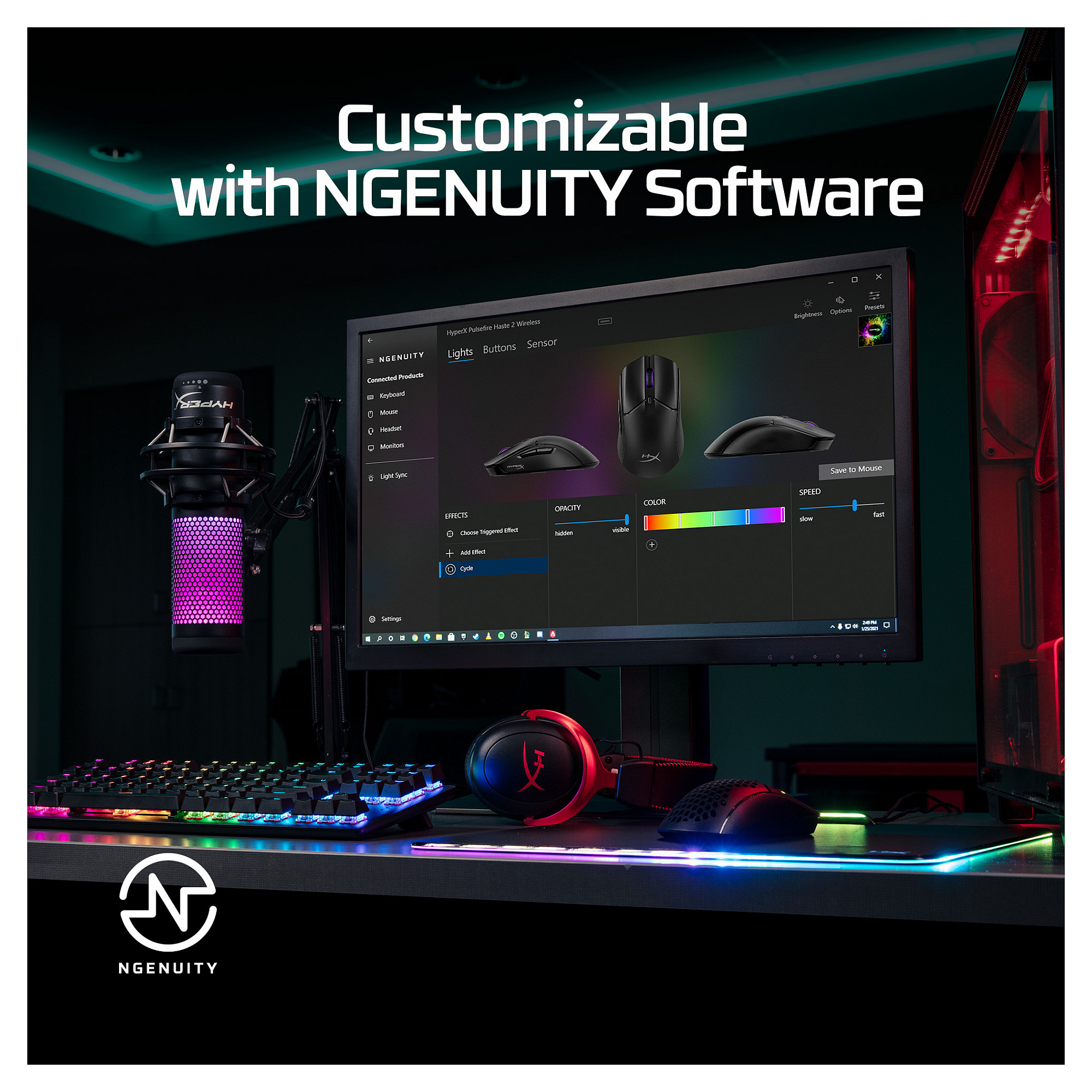 Maus Gaming HyperX Pulsefire Haste 2 / Wireless / HyperX 26K / 26.000 DPI / 1000Hz / RGB - Bardhë - 9