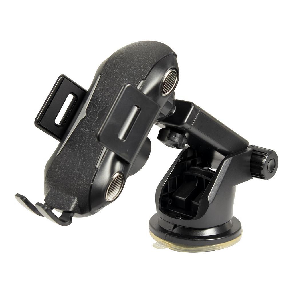 Mbajtëse Telefoni për Veturë Inter-Tech MTH-100 / 10W / Qi Wireless / USB-C / 360° / Automatic Clamp / Air Vent & Windshield - Zezë - 2