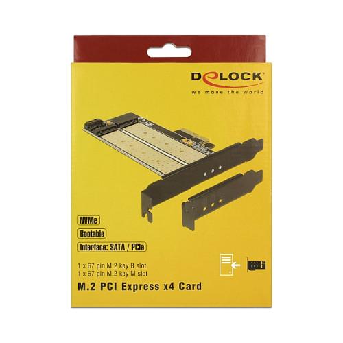 Kartë Zgjerimi PCI Express Delock 89630 / PCIe 4.0 x4 / 1x M.2 SATA + 1x M.2 NVMe / Low Profile - 6