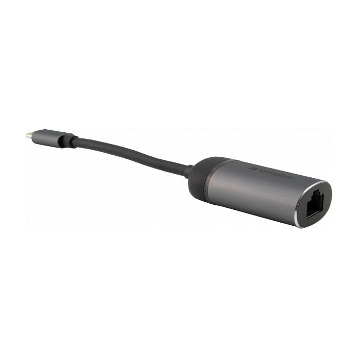Adapter Verbatim 49146, USB-C në Gigabit Ethernet RJ-45, USB 3.1 Gen 1, 1 Gbps, Kabllo 10 cm – Zezë/Argjend - 6