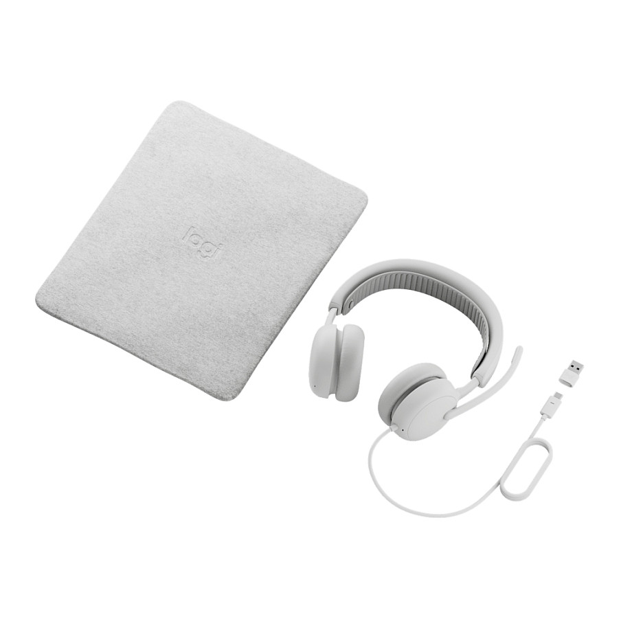 Kufje me kabllo Logitech Zone Wired 2 / USB-C & USB-A / ANC - Off-white - 6