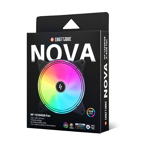 Ftohës për Kasë Chieftec NF-1225RGB / 120mm / 1600 RPM / ARGB / PWM – Zezë - 8