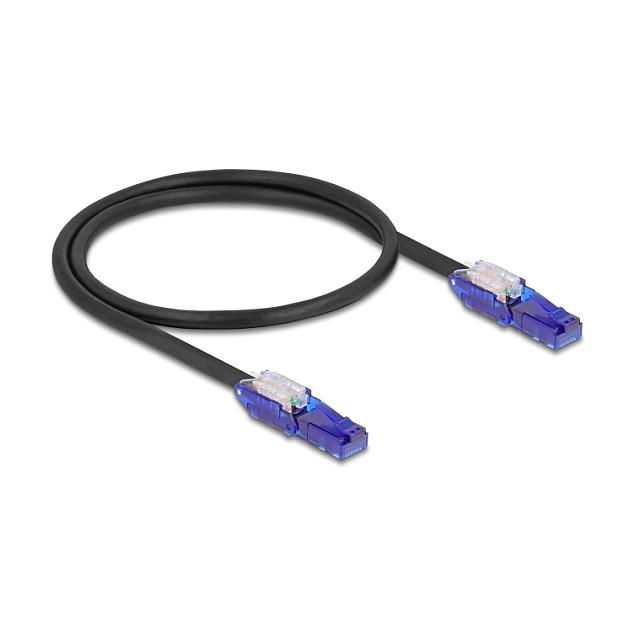 Kabllo për Rrjet DeLOCK 80925 / Cat 6 / UTP / RJ-45 / 1 Gbit/s / 0.5m - Zezë