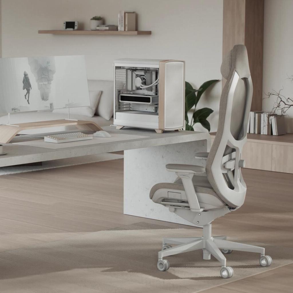 Kasë Fractal Design Summit, Mid-Tower, ATX, Xham i Temperuar, 3x Momentum 14, USB Type-C 20Gbps - Bardhë/Kafe - 5