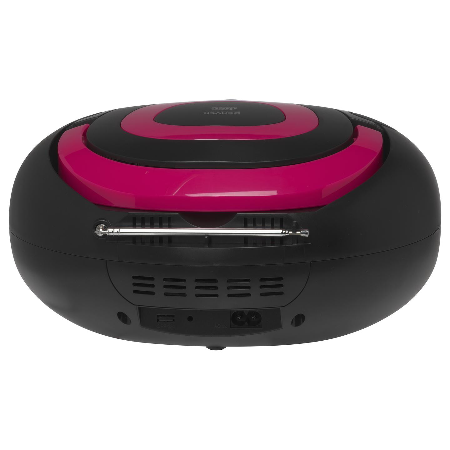 Altoparlant Denver TCL-212BT, CD, FM Radio, Bluetooth, USB, AUX, 4W RMS, LED - Zezë/Rozë - 6