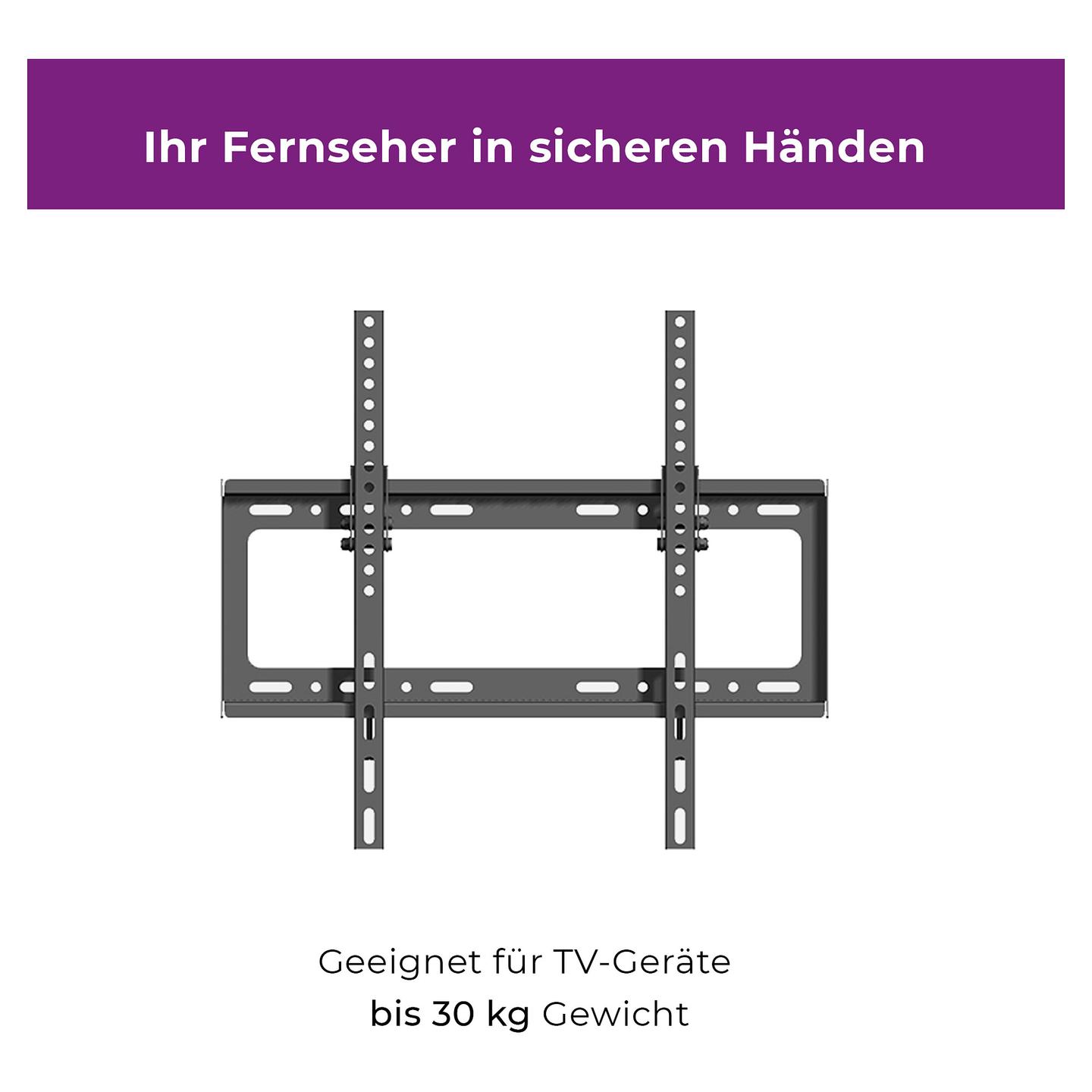 Mbajtëse për TV Ultron WM100 / 23"-56" / 30kg / VESA 75x75-400x400 / Inklinim 15° / Muri - Zezë - 2