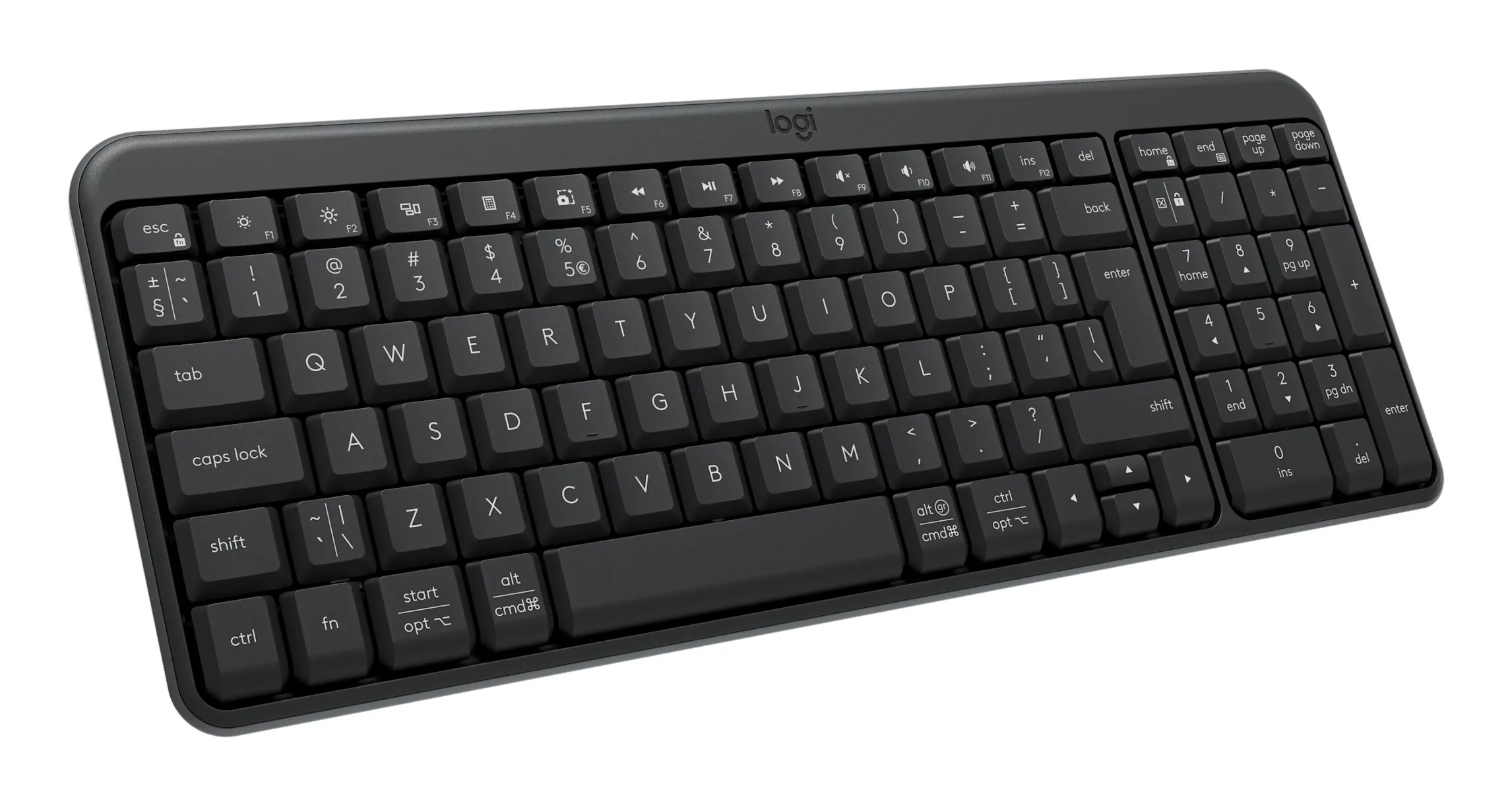Tastierë Pa kabllo Logitech K250 / Kompakte / QWERTY US / Bluetooth + 2.4 Ghz - Grafit - 3