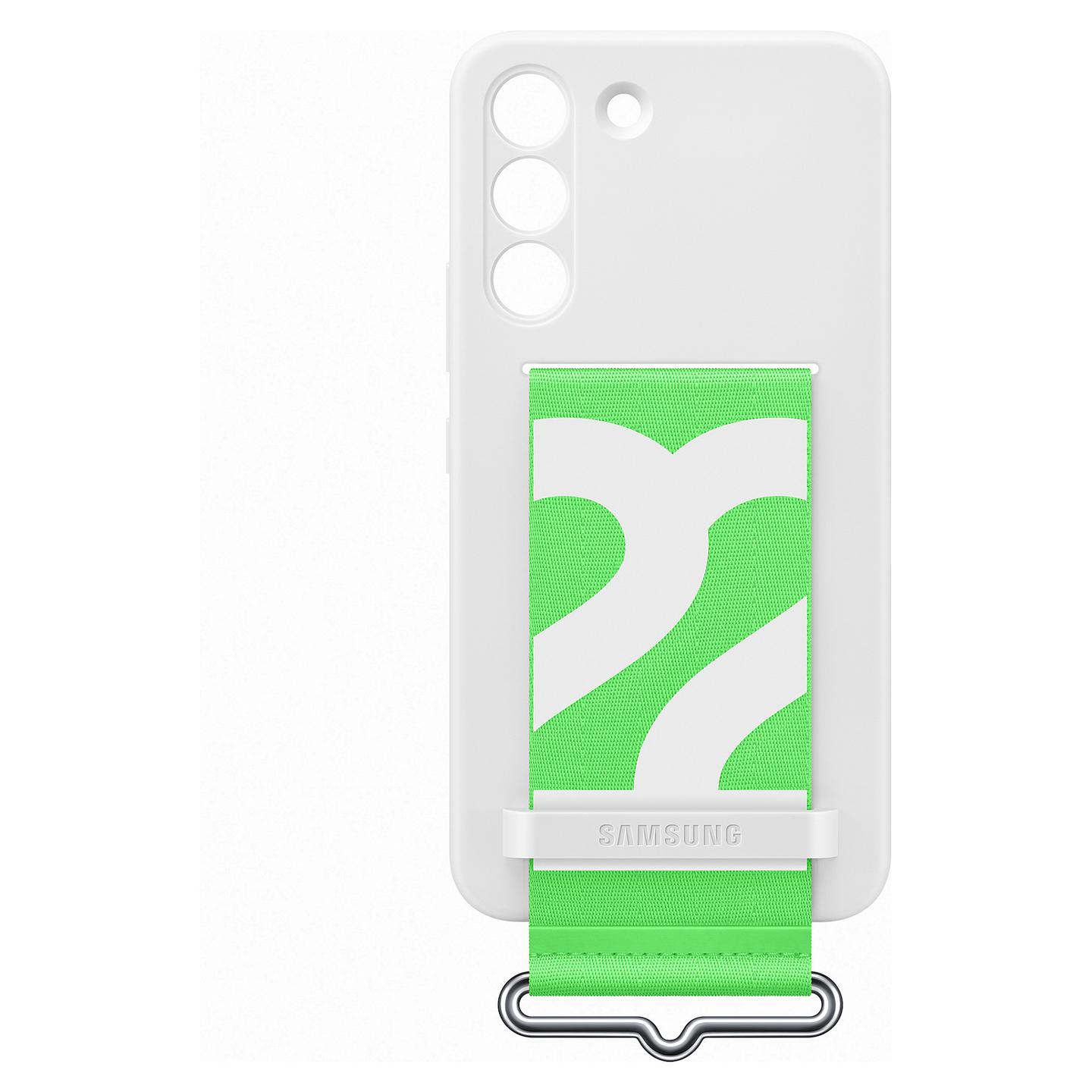 Case për Telefon Samsung Galaxy S22 Silicone Cover with Strap - Bardhë - 5