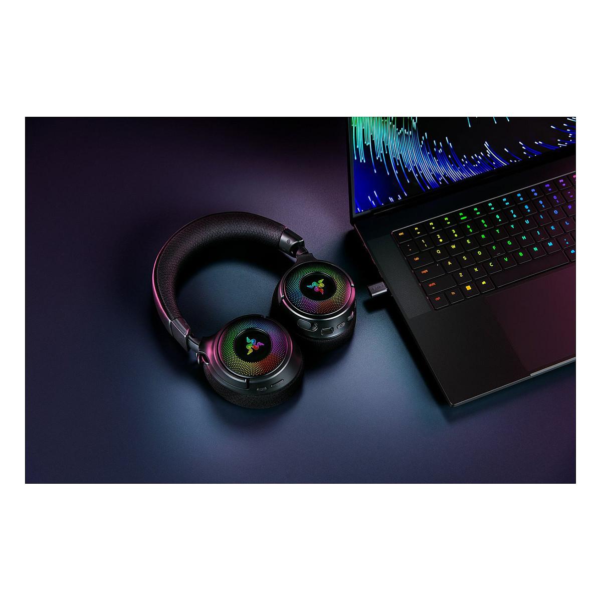 Kufje Gaming Razer Kraken V4, Wireless 2.4GHz, Bluetooth 5.3, USB, 40mm, Mikrofon - Zezë - 7