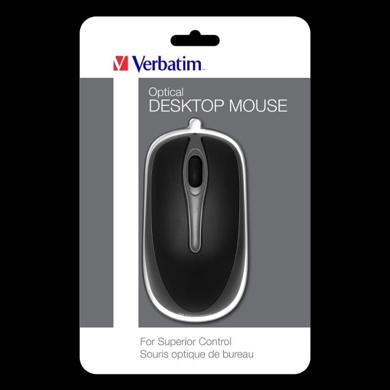 Maus me Kabllo Verbatim Desktop Optical, 1000DPI, 3 Butona, USB - Zezë/Argjend - 4