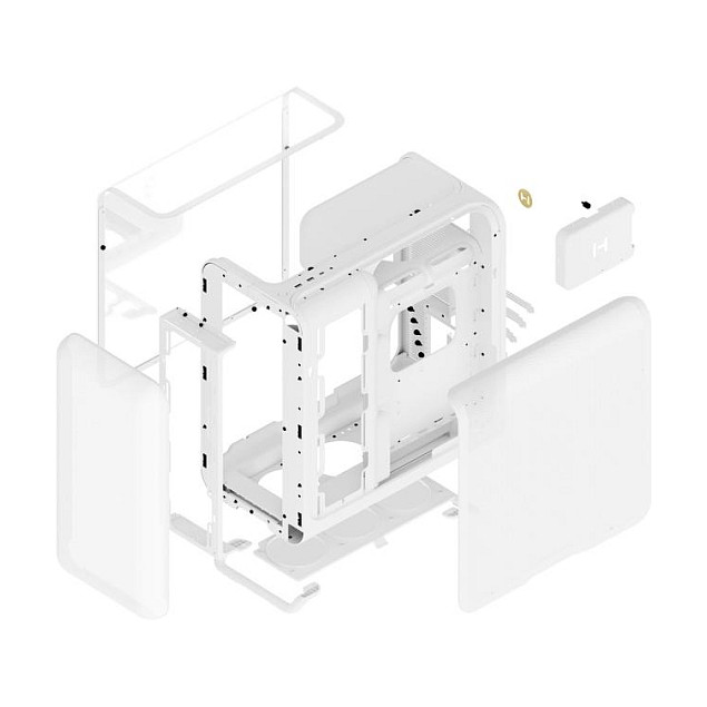 Kasë PC HYTE X50 / Mid Tower / E-ATX + ATX / 3x 120/140mm Fan Support / Tempered Glass - Bardhë - 7