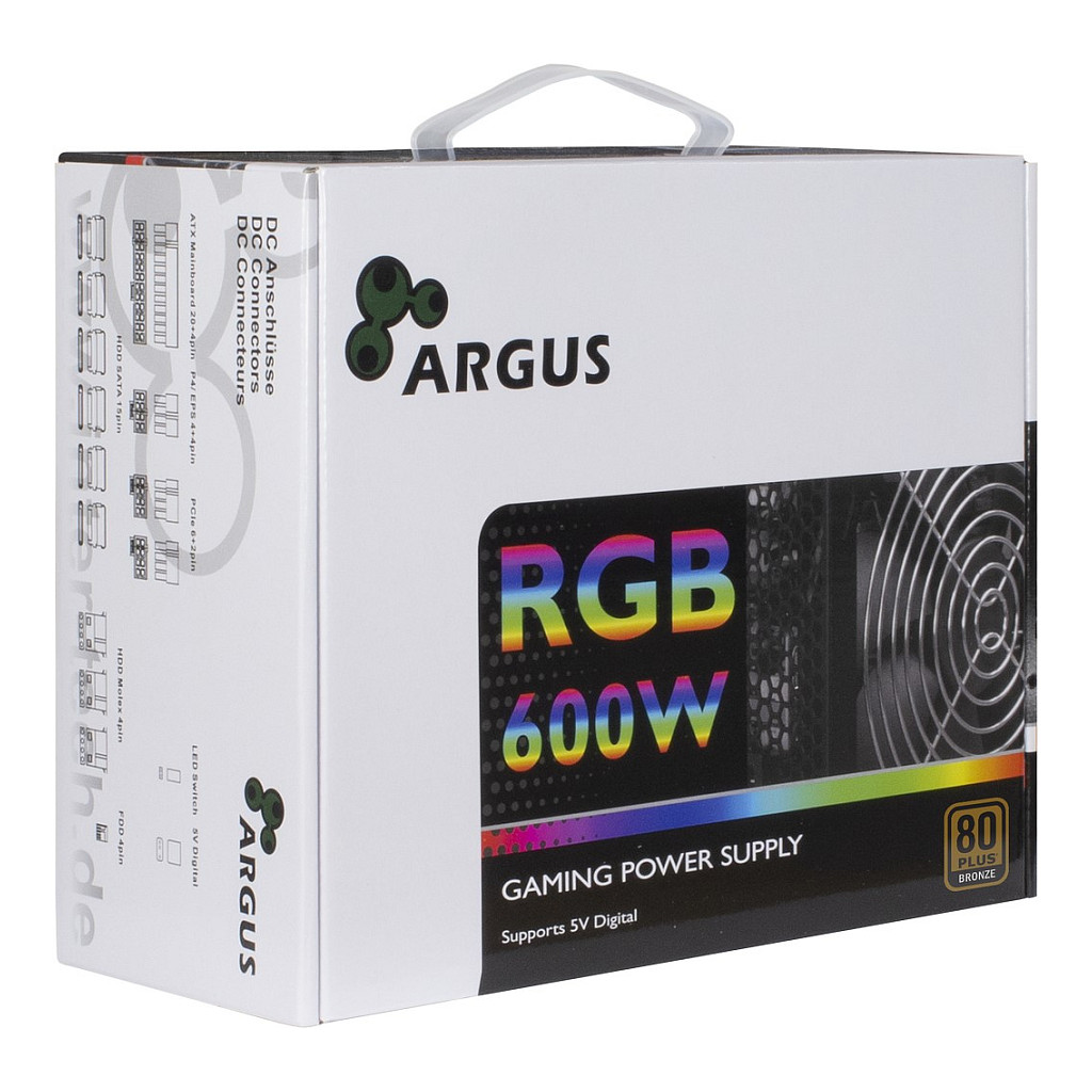Furnizues Energjie Inter-Tech Argus RGB-600W II / 600W / ATX / 80 PLUS Bronze / Non Modular – Zezë - 3