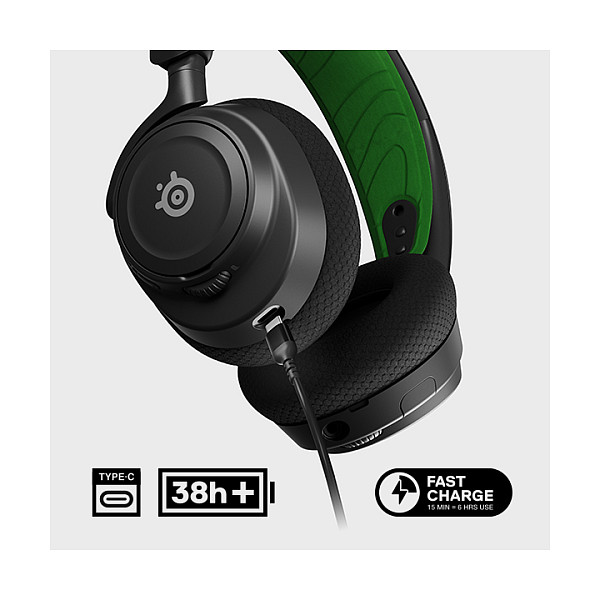 Kufje Gaming SteelSeries Arctis Nova 7X / Pa Kabllo / 2.4 GHz + Bluetooth / 20–22.000 Hz - Zezë/Gjelbër - 12