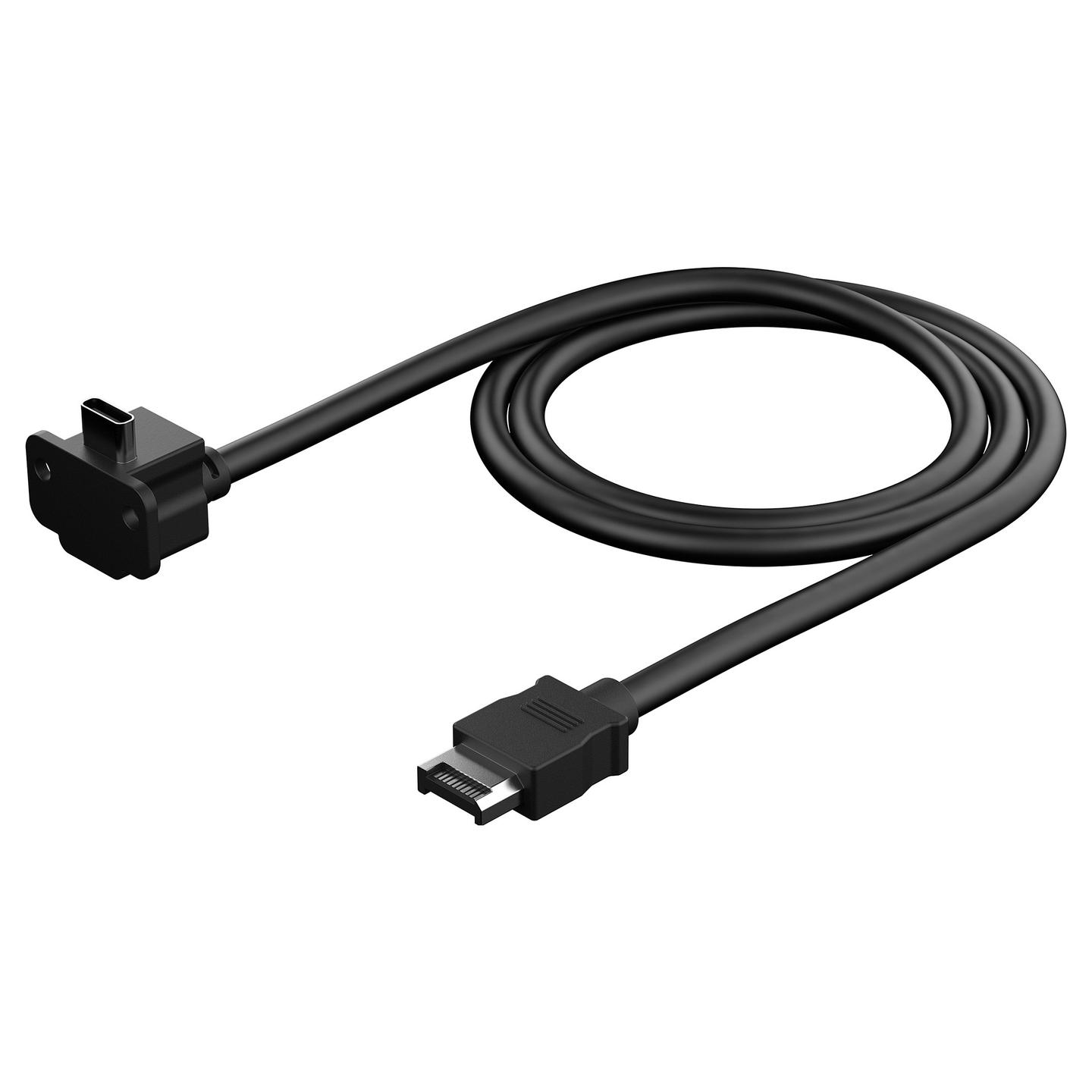Kabllo USB Fractal Design Model E, USB-C 10Gbps, 1m, Këndore, për Panelin e Kasës - Zezë - 4