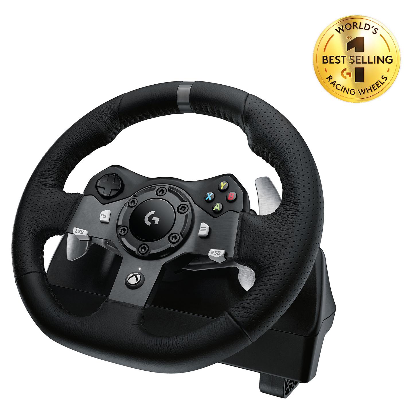 Timon dhe Pedale Logitech G920 Driving Force, Xbox One, Xbox Series X|S, PC, USB, 900° Rrotullim, Force Feedback me 2 Motorë – Zezë - 5