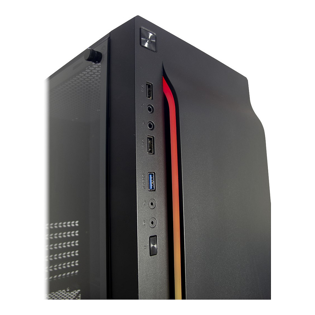 Kasë PC Inter-Tech A-3411 Creek / Midi Tower / ATX / 3x 120mm ose 2x 140mm Fan Support / 1x 3.5" + 3x 2.5" Bay / Tempered Glass / RGB - Zezë - 4