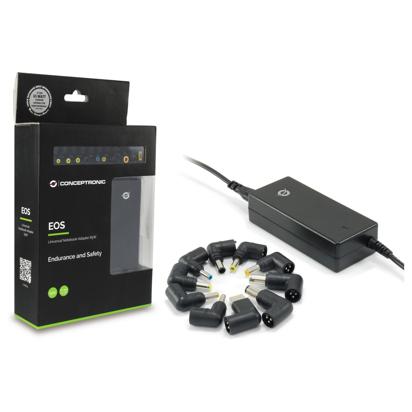 Adapter Universal për Laptop Conceptronic CNB65 / 65W / Universal - Zezë - 2