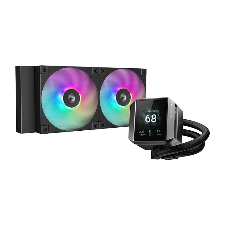 Ftohës për procesor DeepCool MYSTIQUE 240 ARGB / 240mm / AIO / ARGB / LCD - Zezë
