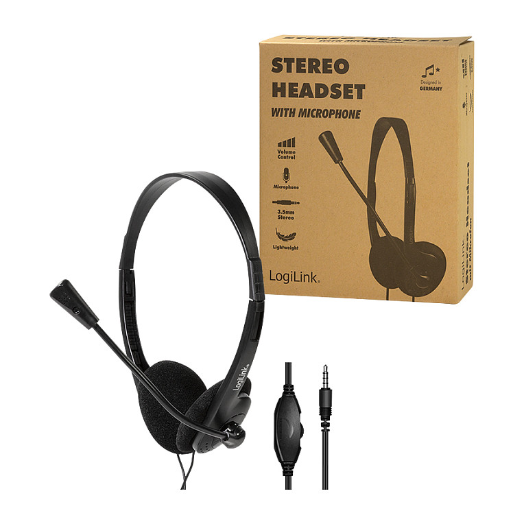 Kufje me kabllo LogiLink HS0055 / Stereo / 3.5 mm / Mikrofon / 1.8 m – Zezë - 10