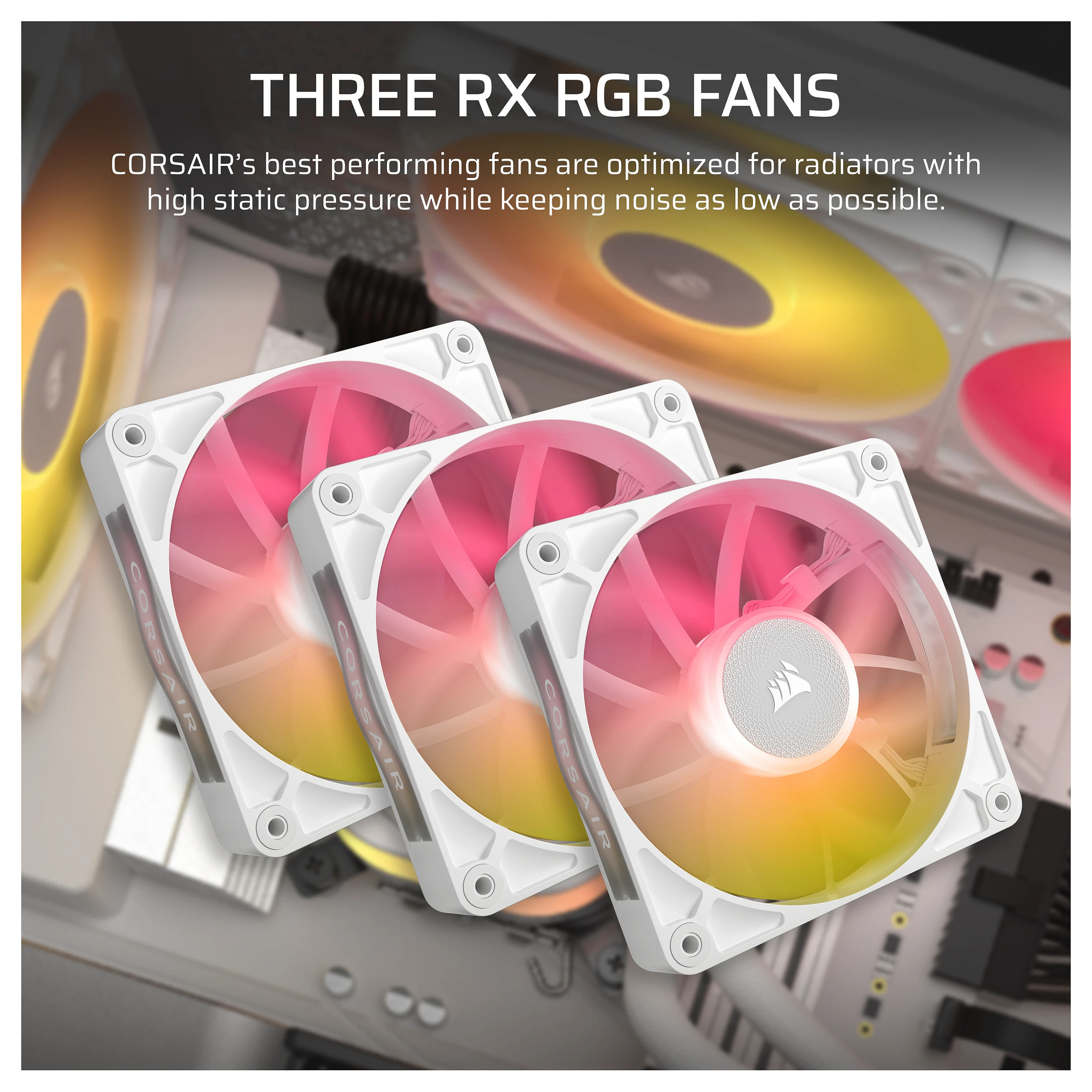 Ftohës për Procesor Corsair iCUE LINK TITAN 360 RX RGB / 360mm / 3x120mm / ARGB / PWM – Bardhë - 7