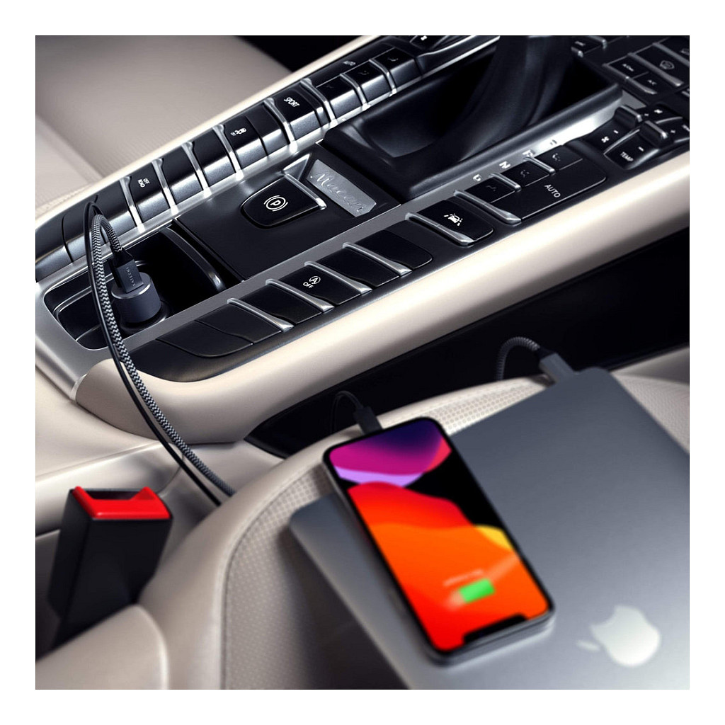 Adapter telefoni për veturë Satechi 72W Type-C PD / USB-C 60W + USB-A 12W / 2 Porta - Hiri Hapësinor - 5
