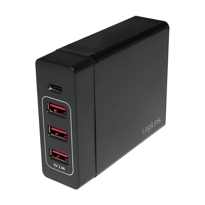Karikues LogiLink PA0122, 3x USB-A, 1x USB-C, Power Delivery, 72 W - Zezë - 2