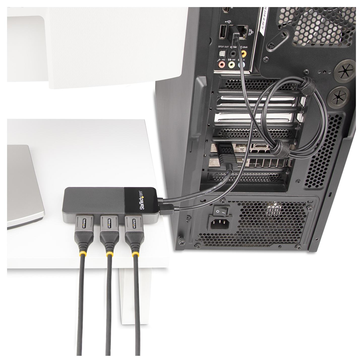 Kabllo DisplayPort StarTech.com MST14DP123DP / DisplayPort 1.4 / 1 në 3 DisplayPort / MST / 8K 30Hz - Zezë - 8