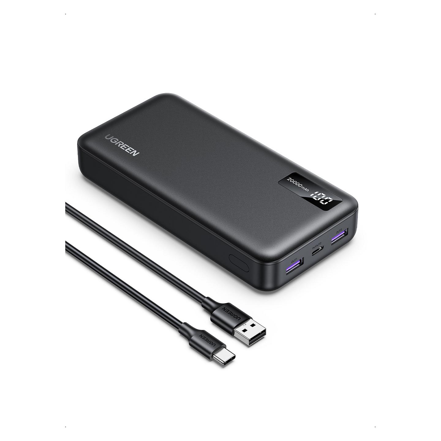 Powerbank UGREEN PB312 25683, 20000mAh, 22.5W, USB-C, 2x USB-A, Display - Zezë - 4
