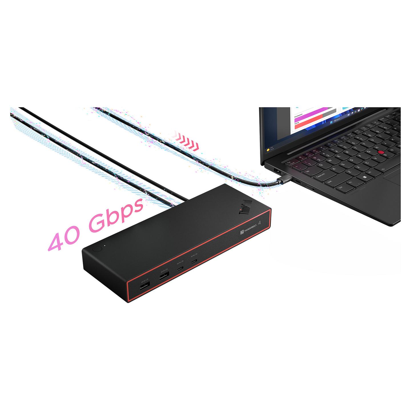Docking Station Thunderbolt 4 Lenovo ThinkPad Dock Gen2 7000, 2× DisplayPort 1.4, HDMI 2.1, 2.5Gb Ethernet, 100W PD - Zezë - 13