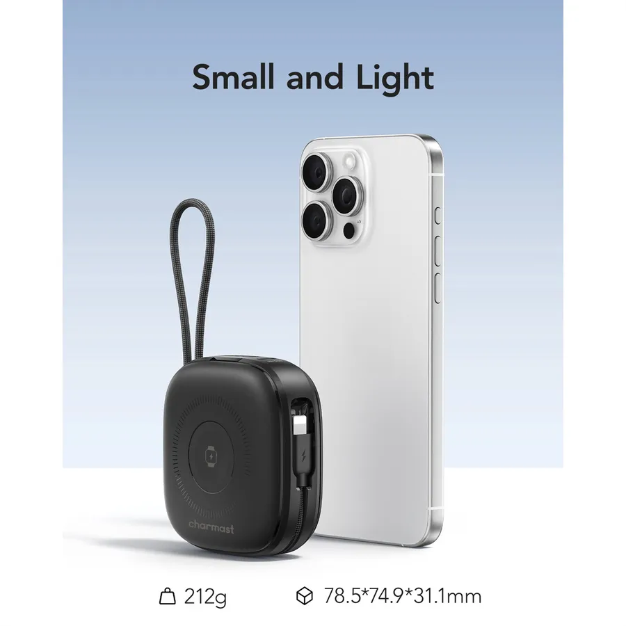 Powerbank CHARMAST W1205 / 10000mAh / 20W / USB-C / MagSafe 15W / Apple 8-Pin - Zezë - 2