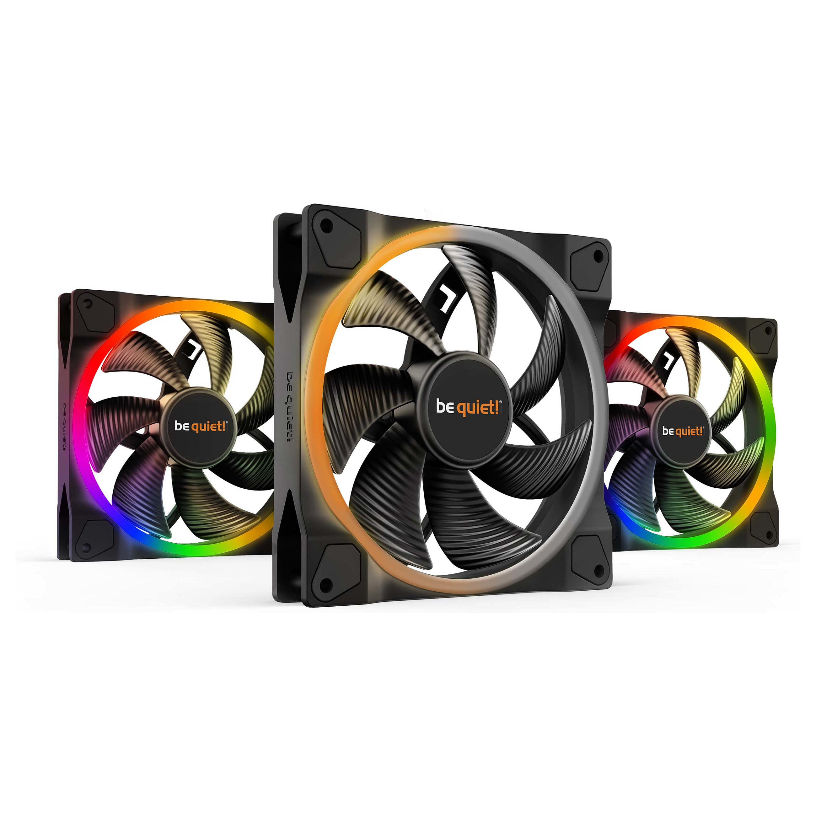 Ftohës për Kasë be quiet! Light Wings / ARGB / 140mm / 1500 RPM / PWM / 3-Pack – Zezë