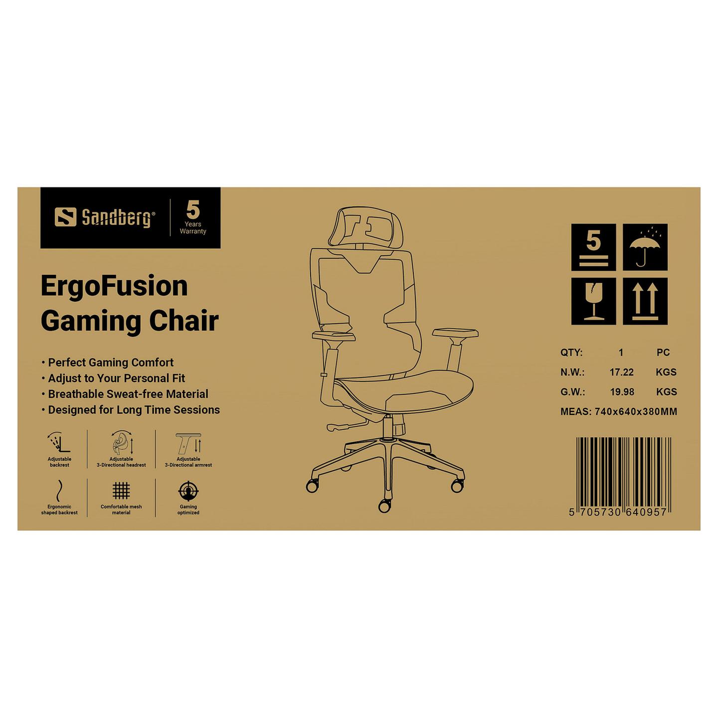 Karrige Gaming Sandberg ErgoFusion / MbĂ«shtetĂ«se koke 3D / MbĂ«shtetĂ«se krahu 3D / ShpinĂ« ergonomike / Mesh / 5 vite garanci â ZezĂ« - 9