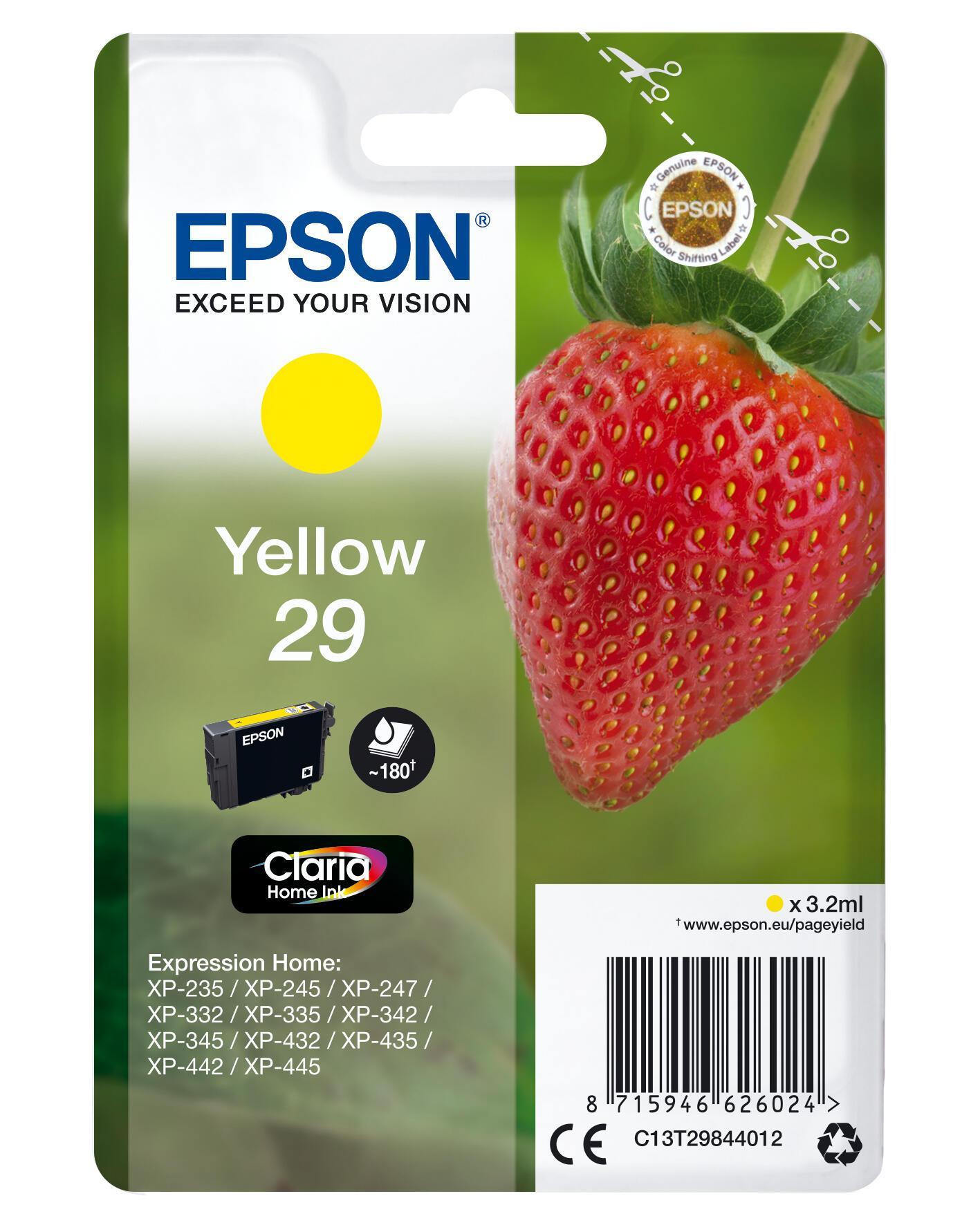 INK Epson 29 / C13T29844012 / 180 faqe –Verdhë