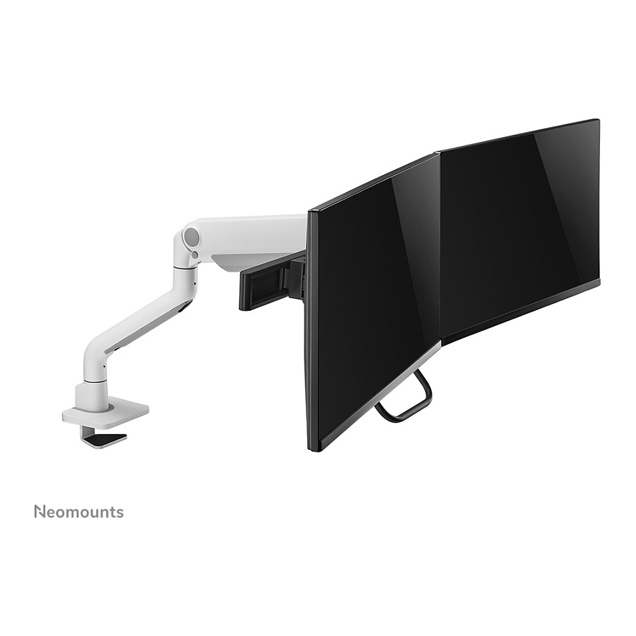 Mbajtëse për Monitor Neomounts / 2 Monitorë / 17"-32" / 8kg për Monitor / VESA 75x75-100x100 / Full Motion / Gas Spring / Tavolinë - Bardhë - 10