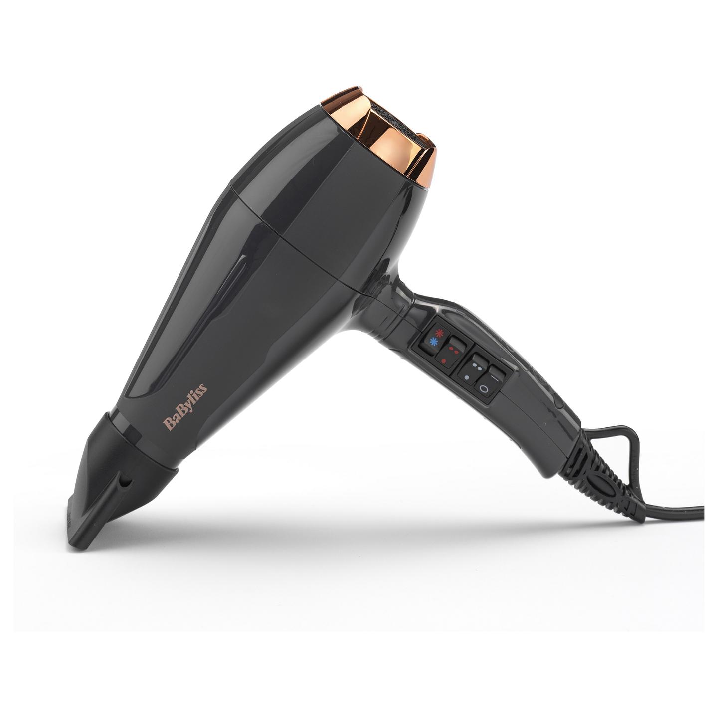 Tharëse për Flokë BaByliss 6719DE Air Pro 2200, 2200W, Motor AC, 2 Shpejtësi, 3 Temperatura, Jonizues, Difuzor - Zezë, Ari - 7